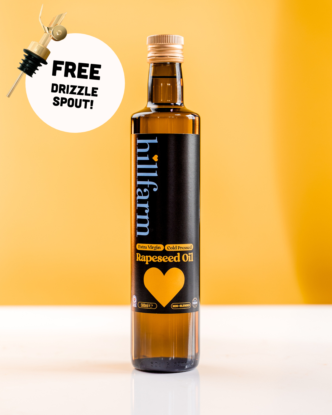 Hillfarm Rapeseed Oil 750ml + Free Drizzle Spout
